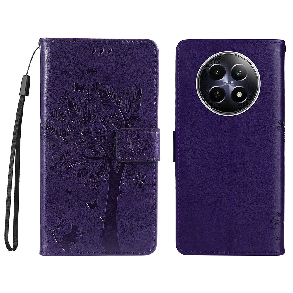KT Imprinting Flower Series-3 For Realme 12 Wallet Case Tree Pattern Leather Phone Stand Cover KT Imprinting Flower Series-3 For Realme 12 Wallet Case Tree Pattern Leather Phone Stand Cover